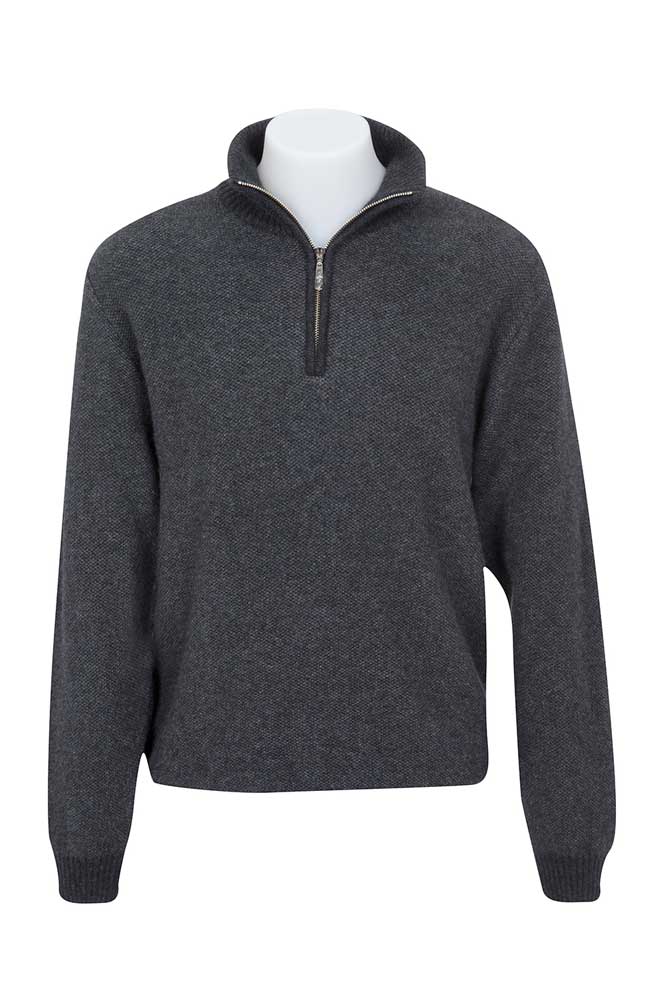 NE338 Textured 1/2 zip Sweater - The Woolshed